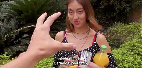 CARNE DEL MERCADO - Luna Castillo - Cute Tiny Latina Takes A Big Cock This Afternoon